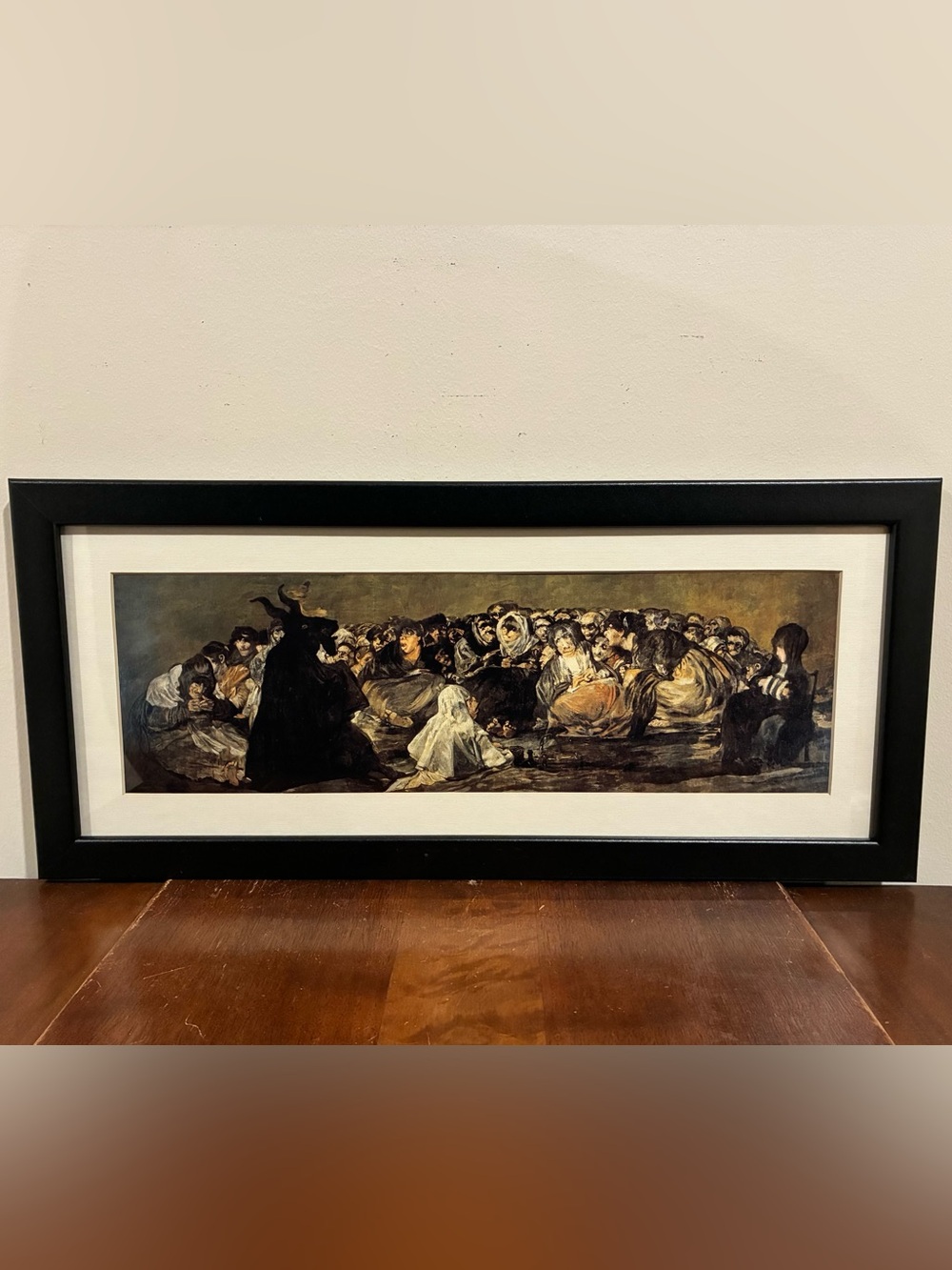 Goya Witches Sabbath Great He-Goat Framed Print 22x10 Witch Devil Wall Art